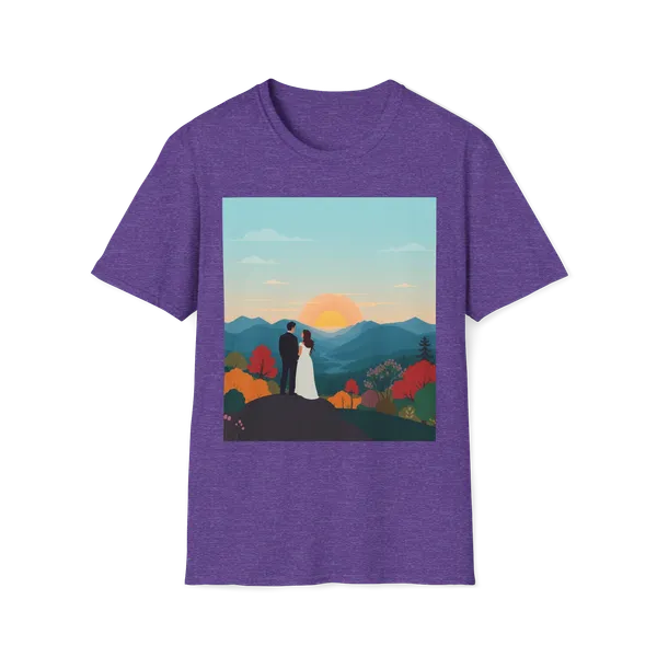 Romantic_Sunset_Couple_Art_T_Shirt_Nature_Adventure_Top_Heather_Purple